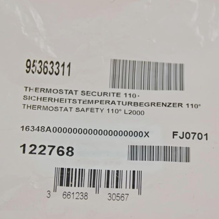 Защитный термостат 110 °С. De Dietrich 95363311